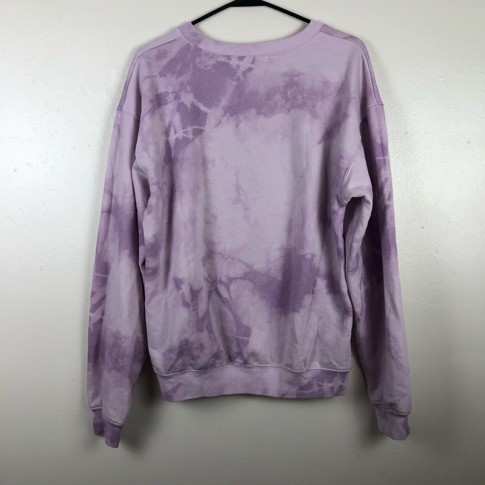Wound Up “Happy Vibes Only” Marble Purple Sweater - Picture 4 of 5